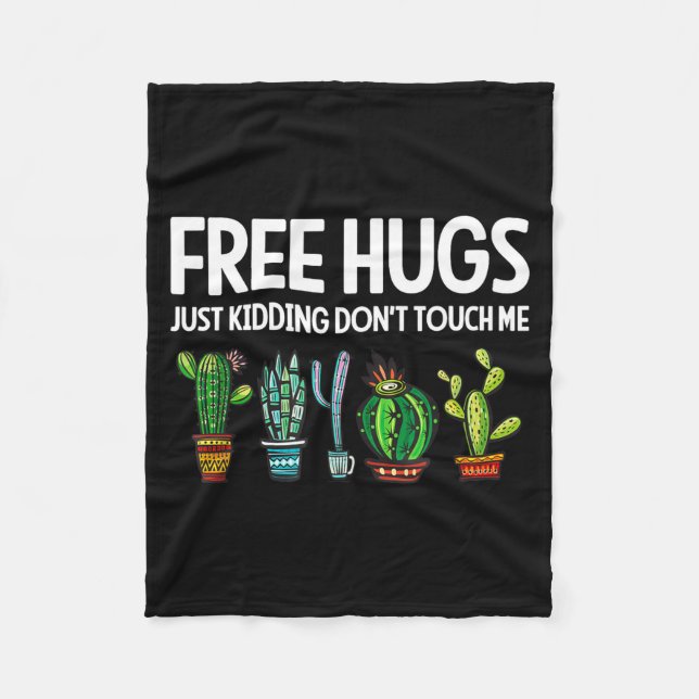 Manta Polar Hugs Just Kidding Don't Touch Me Funny Cactus Joke (Anverso)