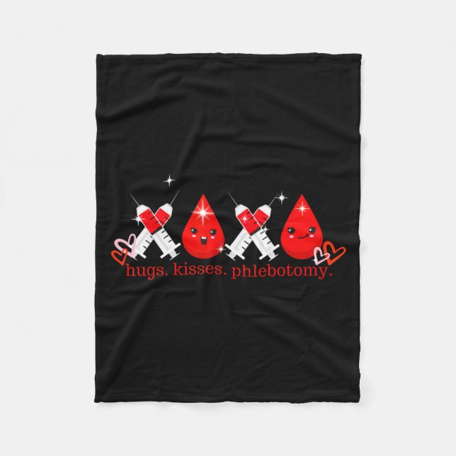 Manta Polar Hugs Kiss Phlebotomy Valentines Phlebotomist Lab T (Anverso)