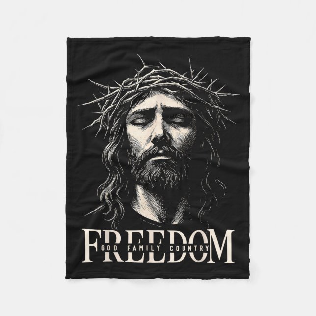 Manta Polar Hugvyn Dom Jesus Christian Face Crown God Family C (Anverso)