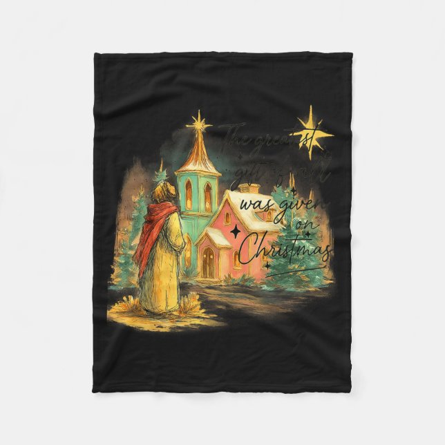 Manta Polar Hugvyn Greatest Gift Of All Religious Christmas Na (Anverso)