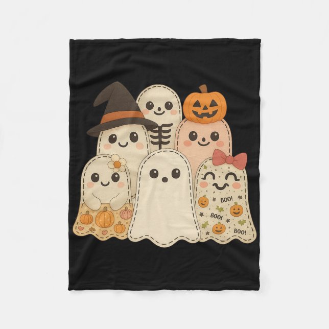 Manta Polar Hugvyn Halloween Patchwork Quilt Ghost Matching Fa (Anverso)