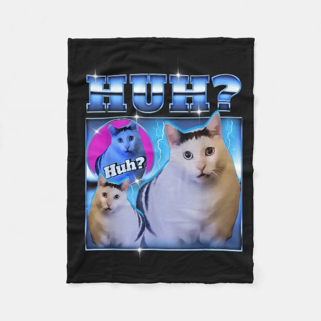 Manta Polar Huh Cat Funny Cat Meme Weird Cat Bootleg  (Anverso)