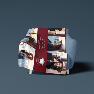 Manta Polar Huida de graduación de escritura burgundy multifot