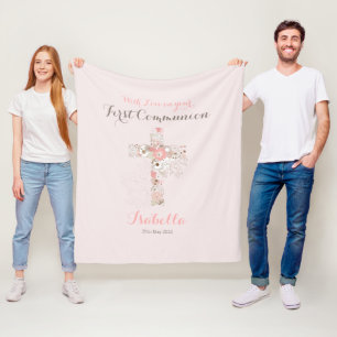 Manta Polar Huida de nombre floral rosa rosa de la primera com
