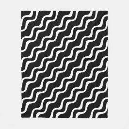 Manta Polar Huida de patrón de onda rayada en blanco y negro