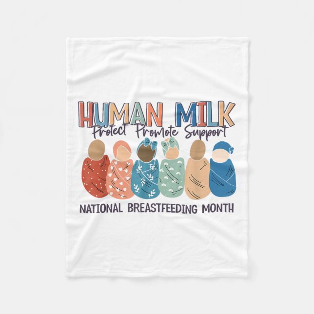Manta Polar Human Milk Moms Milk S National Breastfeeding Mont (Anverso)