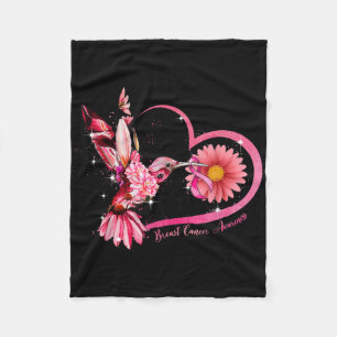 Manta Polar Hummingbird Cáncer De Mama De Cinta Rosa De Giro