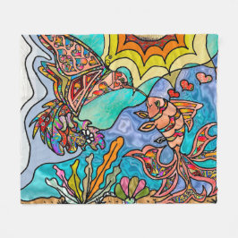 Manta Polar Hummingbird Goldfish Refling Art Fleece Blanket