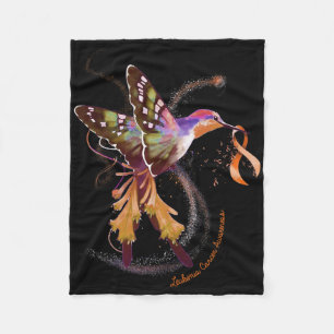 Manta Polar Hummingbird Sostener Naranja Ribbon Leucemia Conci