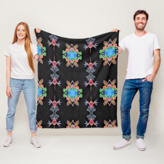 Manta Polar Hummingbirds and Butterflies Fleece Blanket