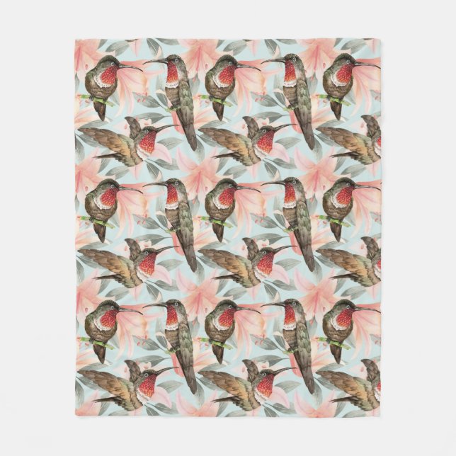 Manta Polar Hummingbirds Fleece Blanket (Anverso)