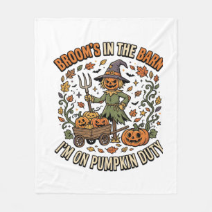 Manta Polar Humor de Parche de Calabaza de Bruja de Halloween