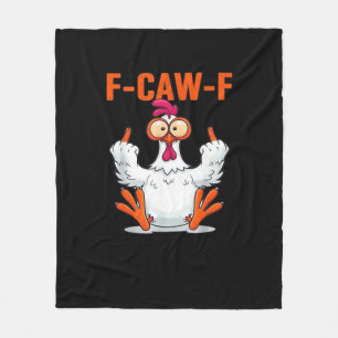 Manta Polar Humor de pollo divertido estilo vintage F Caw F