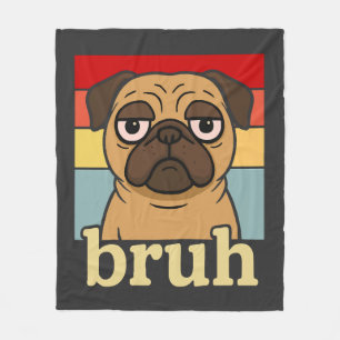 Manta Polar Humor de Pug Divertido Perro Tonto Amante de Perro
