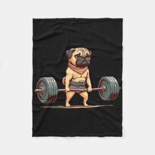 Manta Polar Humor del gimnasio Pug Bodybuilder Halterofilia