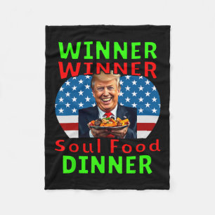 Manta Polar Humor Divertido Ganador Trump Ganador Cena Comida 