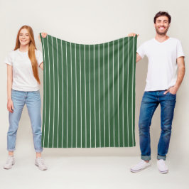 Manta Polar Hunter Green y White Thin Horizontal Striping