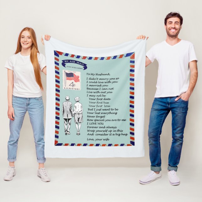 Manta Polar Husband Love Fleece Blanket (In situ)