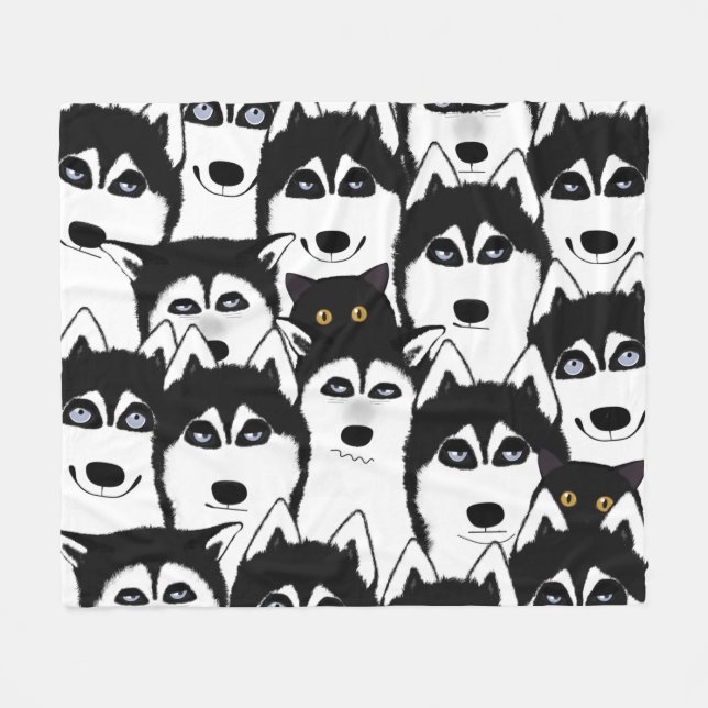 Manta Polar Huskies Fleece Blanket (Frente (Horizontal))