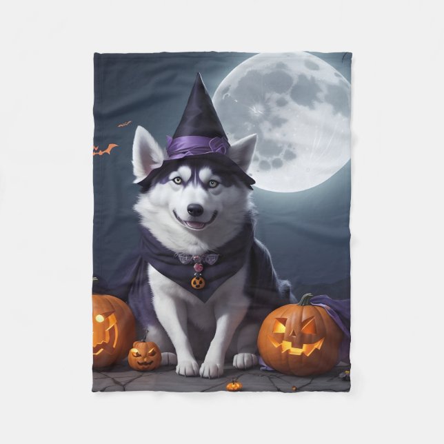 Manta Polar Husky Dog Halloween Adventure Moonlit Magic Spooky (Anverso)