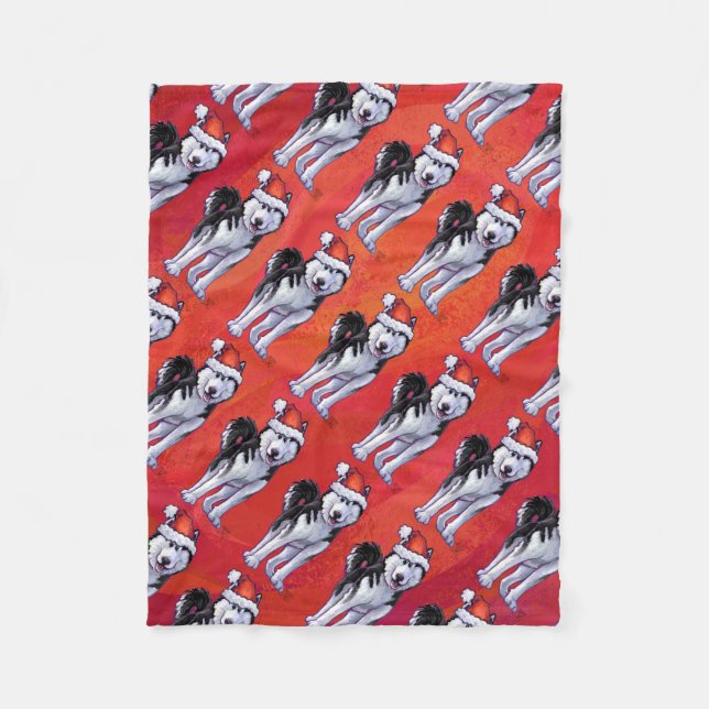Manta Polar Husky en Santa Hat en rojo (Anverso)