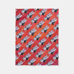 Manta Polar Husky en Santa Hat en rojo