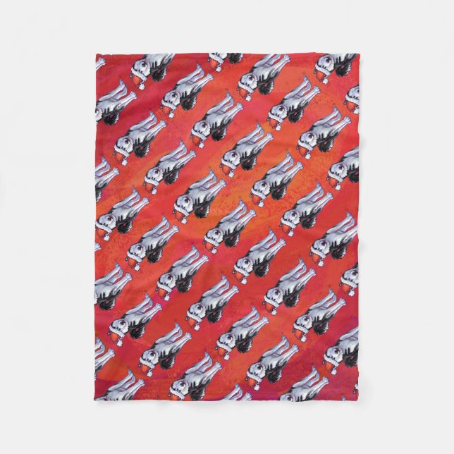 Manta Polar Husky en Santa Hat en rojo (Anverso)