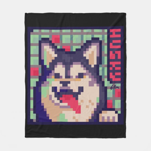 Manta Polar Husky Pixel Art, Pixelart (Anverso)