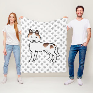 Manta Polar Husky Siberiano Pío Rojo de Dibujos Animados y Pat