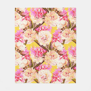 Manta Polar Hyacinth and peonis flowers, seamless pattern. Wat
