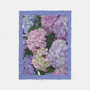 Manta Polar Hydrangea púrpura rosado azul