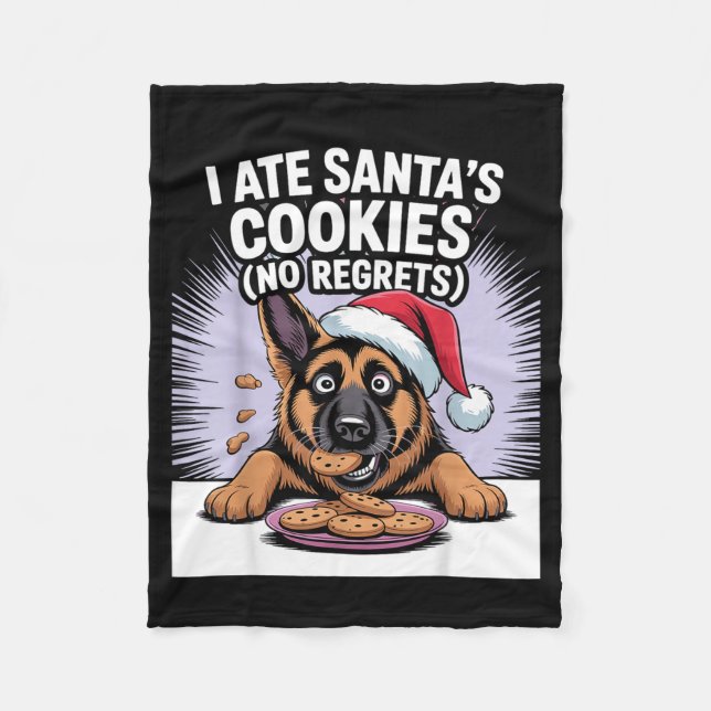 Manta Polar I Ate Santas Cookies Puppy Funny Christmas German  (Anverso)