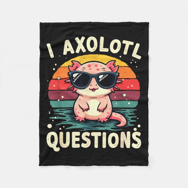 Manta Polar I Axolotl Questions Cute Funny Retro Sunset Design (Anverso)