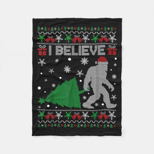 Manta Polar I Believe Big Foot Sasquatch Christmas  (Anverso)