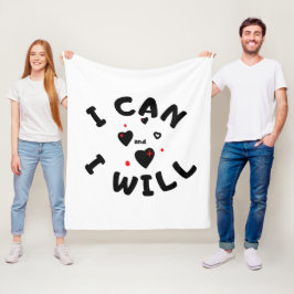 Manta Polar "I CAN" Guay Motivational Fleece Blanket
