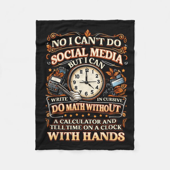 Manta Polar I Can't Do Social Media But I Can Write In Cursive (Anverso)