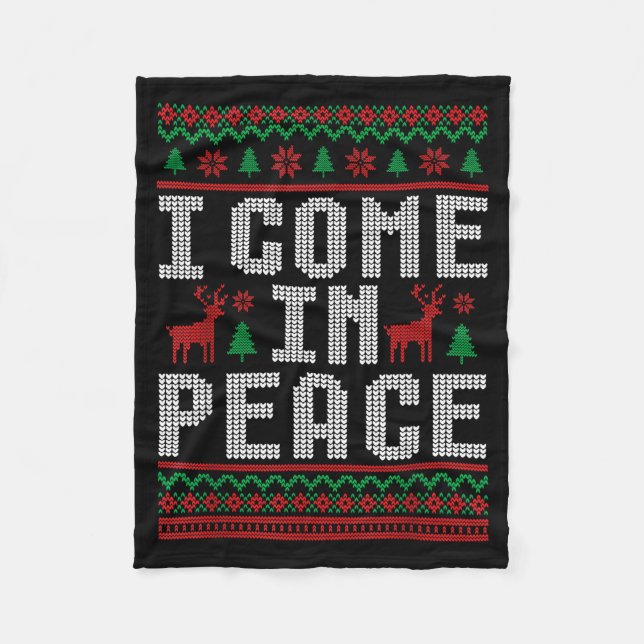 Manta Polar I Come In Peace Couple Matching Ugly Christmas Swe (Anverso)