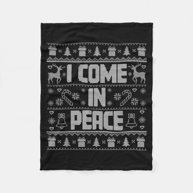 Manta Polar I Come In Peace Couple Matching Ugly Christmas Swe (Anverso)