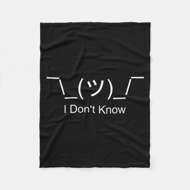 Manta Polar I Don't Know Shrug Humorous Ascii Emoticon  (Anverso)