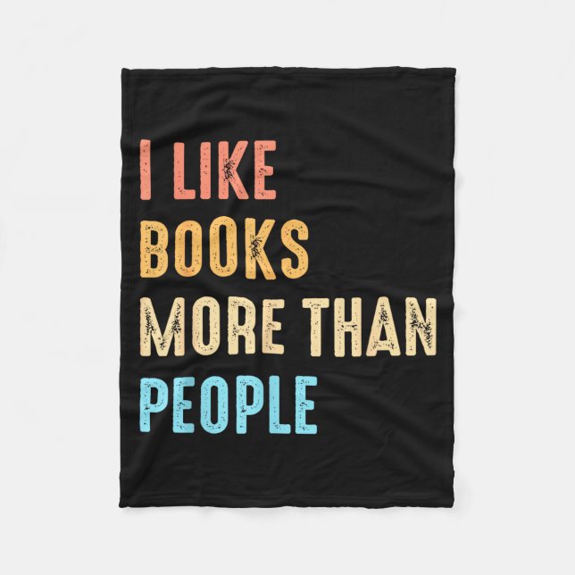 Manta Polar I Like Books More Than People Funny Book Lovers Bo (Anverso)