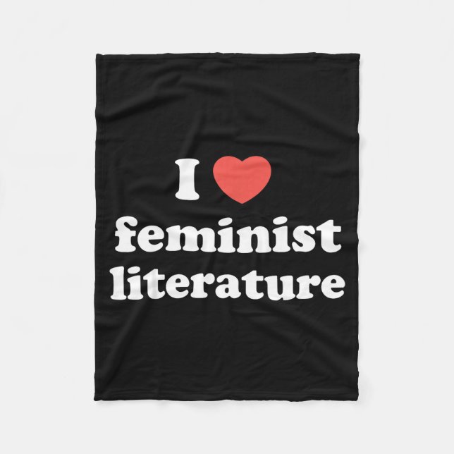 Manta Polar I Love Heart Feminist Literature  (Anverso)