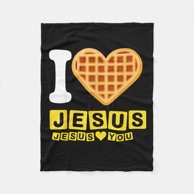 Manta Polar I Love Jesus Waffle Heart  (Anverso)