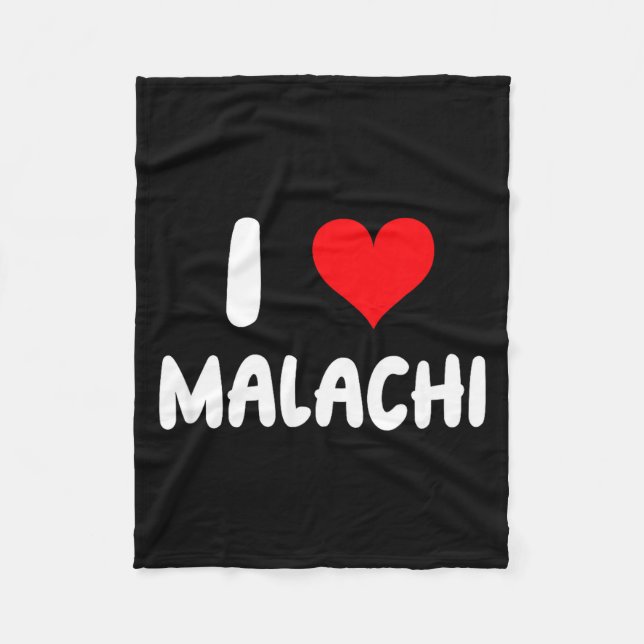 Manta Polar I Love Malachi - Heart - Name  (Anverso)