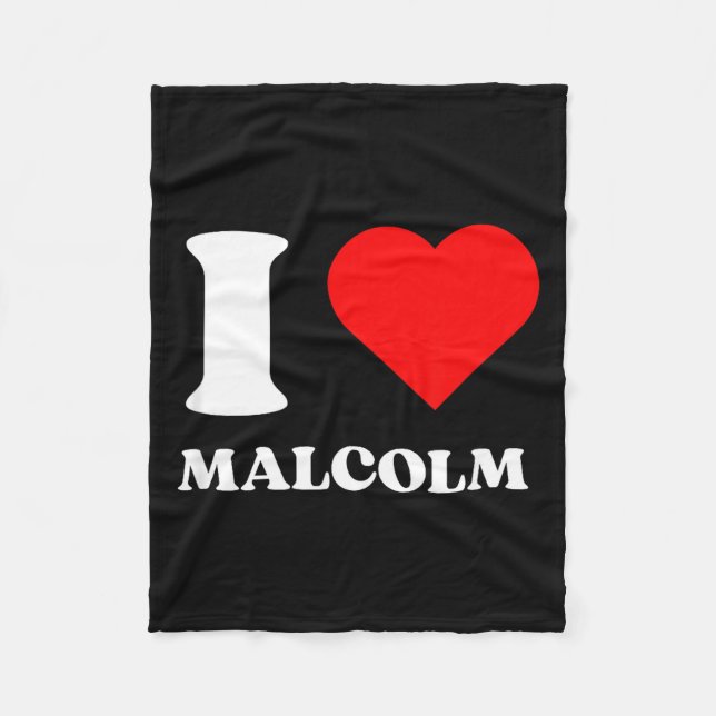 Manta Polar I Love Malcolm I Heart Malcolm Name Y2k Valentines (Anverso)