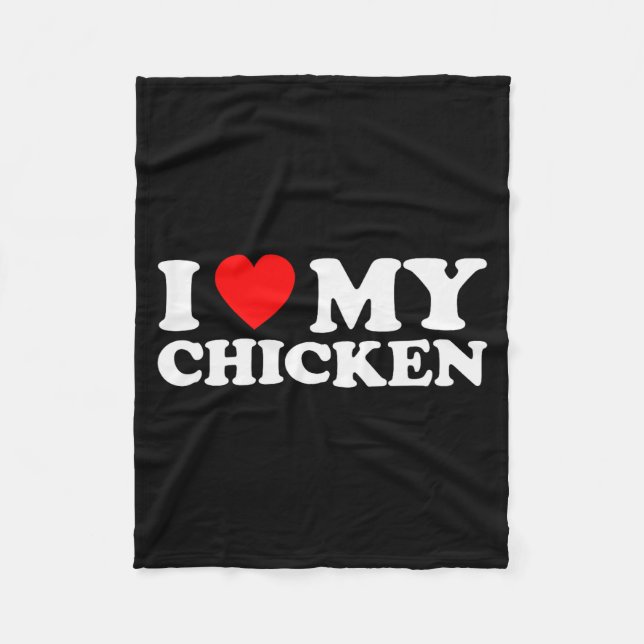 Manta Polar I Love My Chicken, I Heart My Chicken  (Anverso)