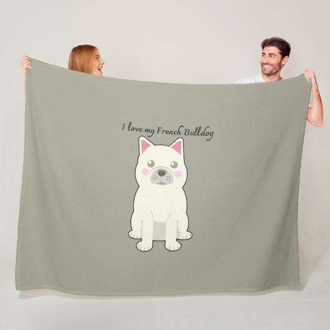 Manta Polar I Love my French Bulldog (In situ)