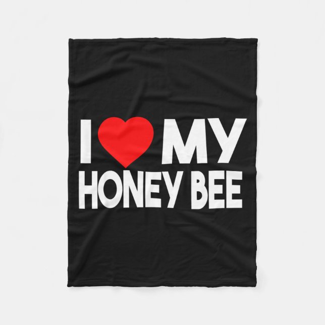 Manta Polar I Love My Honey Bee Shirt, Funny Animal Couple Mat (Anverso)
