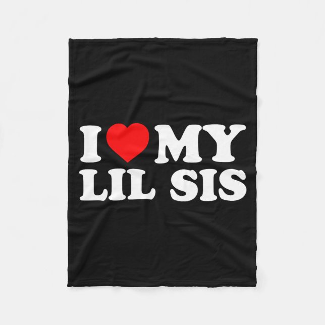 Manta Polar I Love My Lil Sis Red Heart  (Anverso)