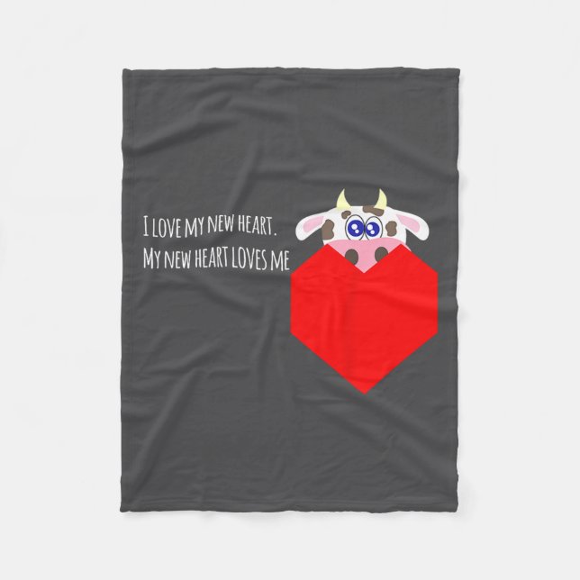 Manta Polar I Love My New Cow Valve Heart Patient  (Anverso)