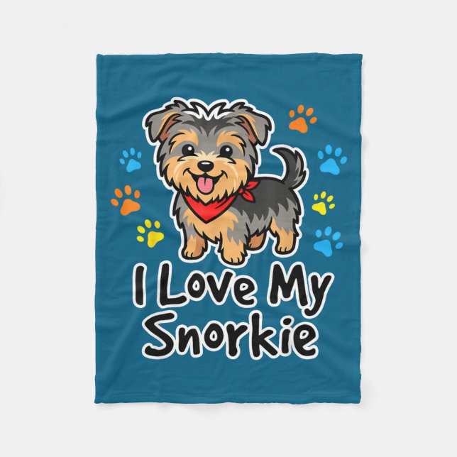 Manta Polar I Love My Snorkie Cute Schnauzer Yorkie Mix Dog Lo (Anverso)